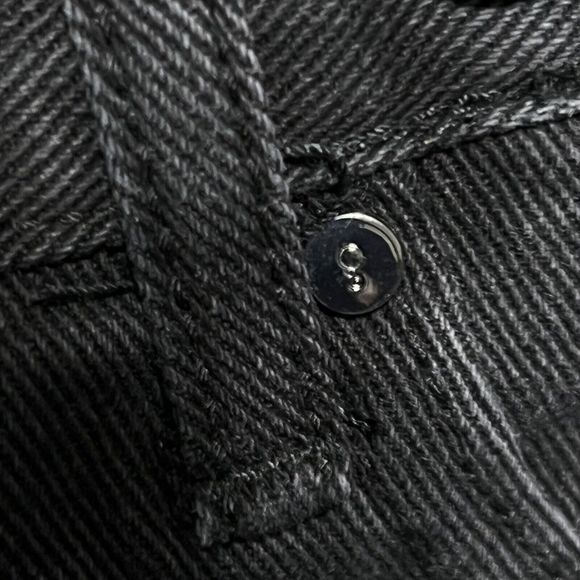 INSANE GENE CROSSOVER High Waist Jeans Shorts Women's S Black Distressed - Picture 16 of 17